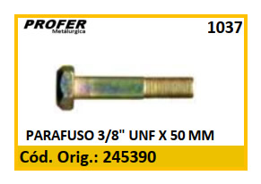PARAFUSO 3/8 UNF X 50 MM