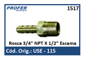 Rosca 3/4 NPT X 1/2 Escama
