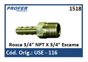Rosca 3/4 NPT X 3/4 Escama